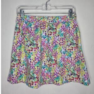 Victoria's Secret VS cotton pink purple yellow pastel abstract floral skirt - 6